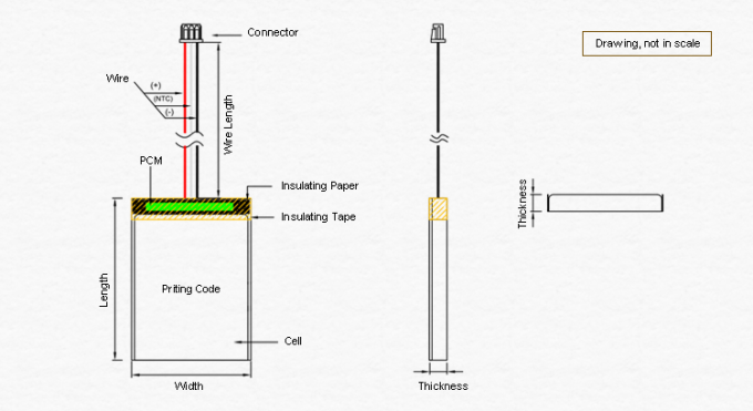 Батарея 10.4g JP602540-5C 3,7 v 550mah Lipo для радиотехнической аппаратуры 3