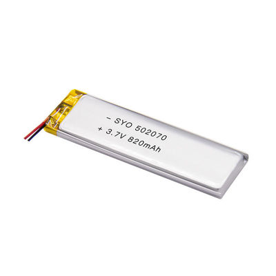 Глубокий цикл 602749 820mAh батарея полимера иона лития 3,7 вольт
